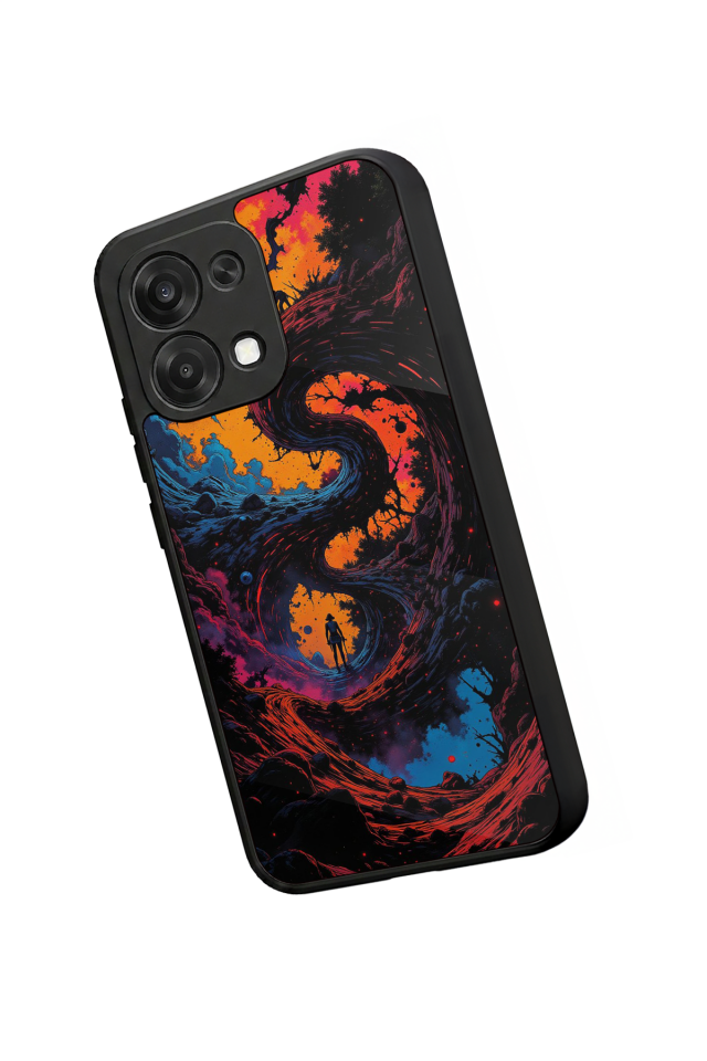 Oppo A6 Pro Uyumlu Abstract Tasarımlı Glossy Premium Kılıf