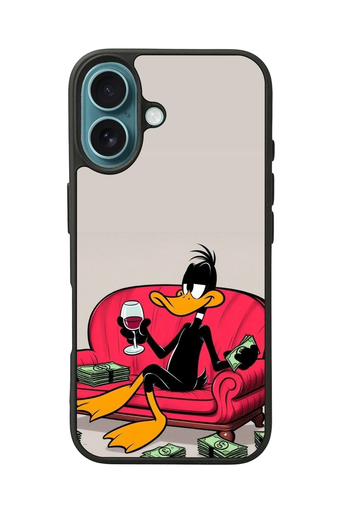 iPhone 16 Plus Uyumlu Daffy duck Tasarımlı Glossy Premium Kılıf