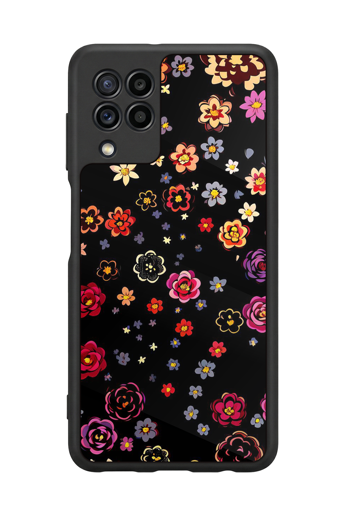 Samsung Galaxy M22 Uyumlu Floral Tasarımlı Glossy Premium Kılıf