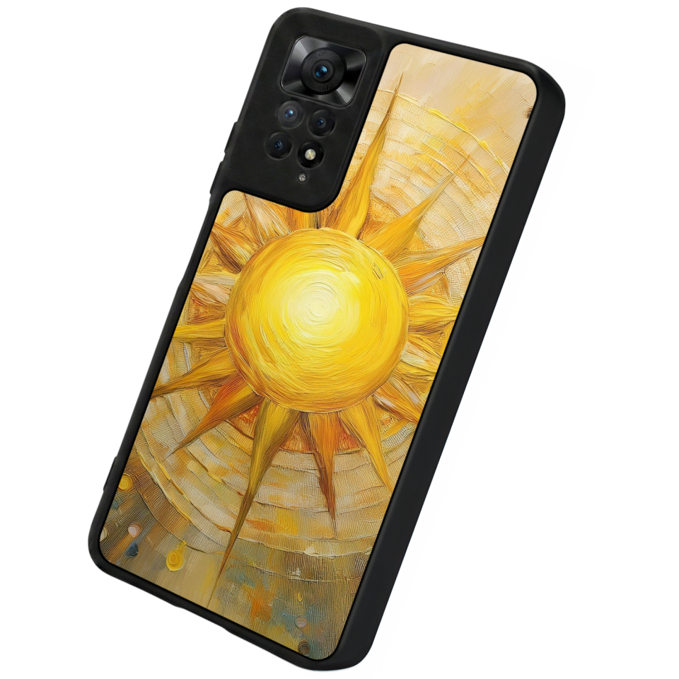 Xiaomi Redmi Note 12 Pro Uyumlu Güneş Tasarımlı Glossy Premium Kılıf