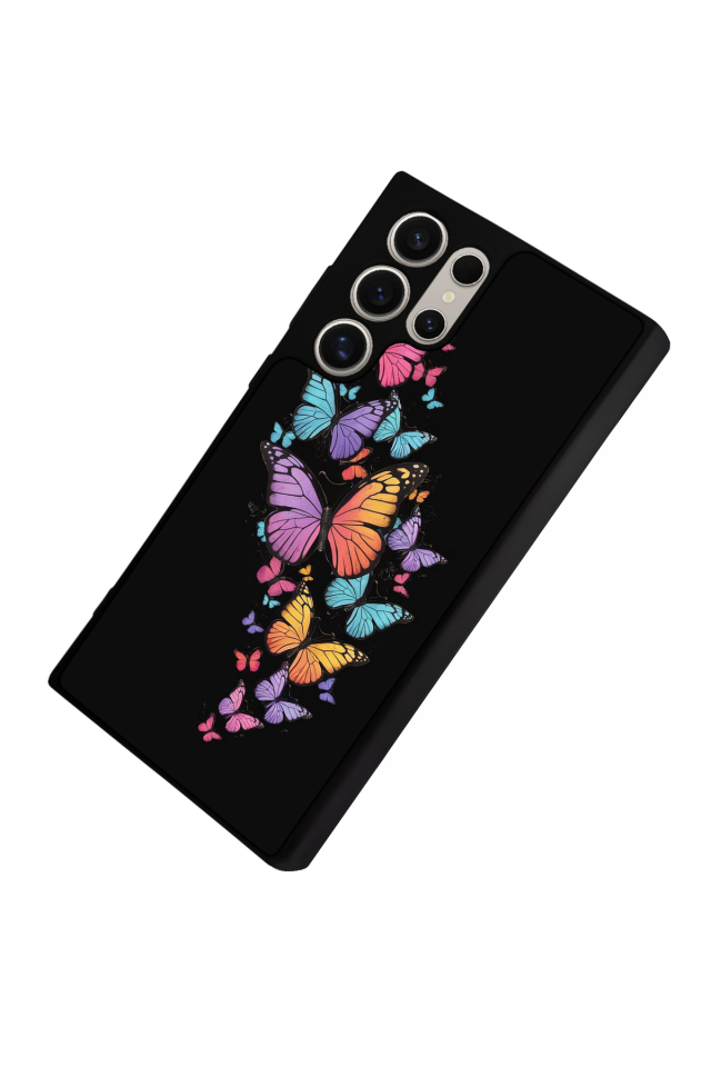 Samsung Galaxy S23 Ultra Uyumlu Kelebek Tasarımlı Glossy Premium Kılıf
