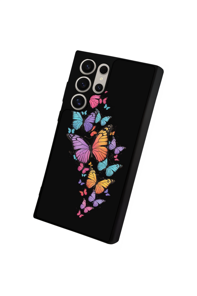 Samsung Galaxy S23 Ultra Uyumlu Kelebek Tasarımlı Glossy Premium Kılıf
