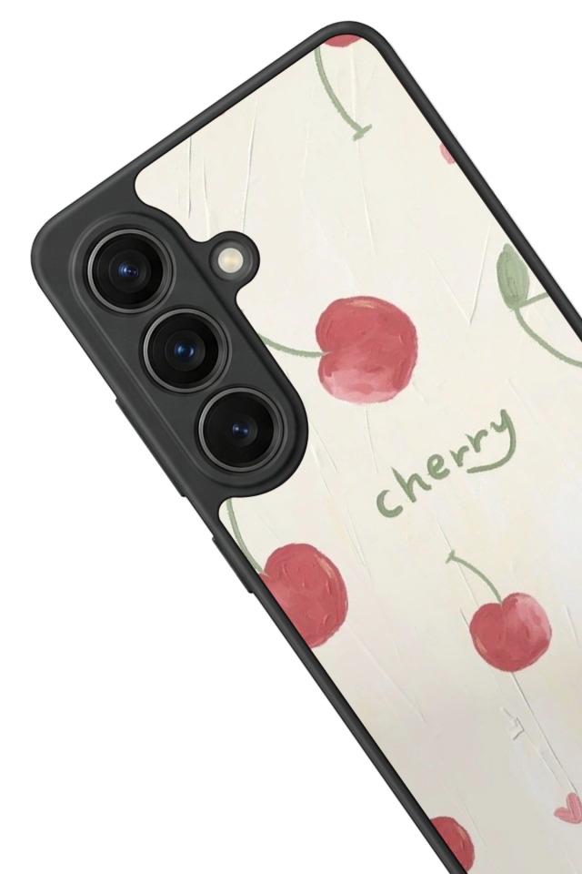 Samsung Galaxy S26 Uyumlu Kiraz Tasarımlı Glossy Premium Kılıf
