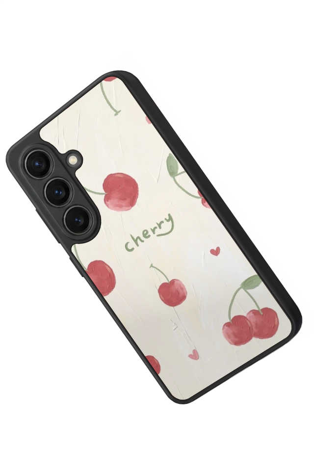 Samsung Galaxy S26 Uyumlu Kiraz Tasarımlı Glossy Premium Kılıf