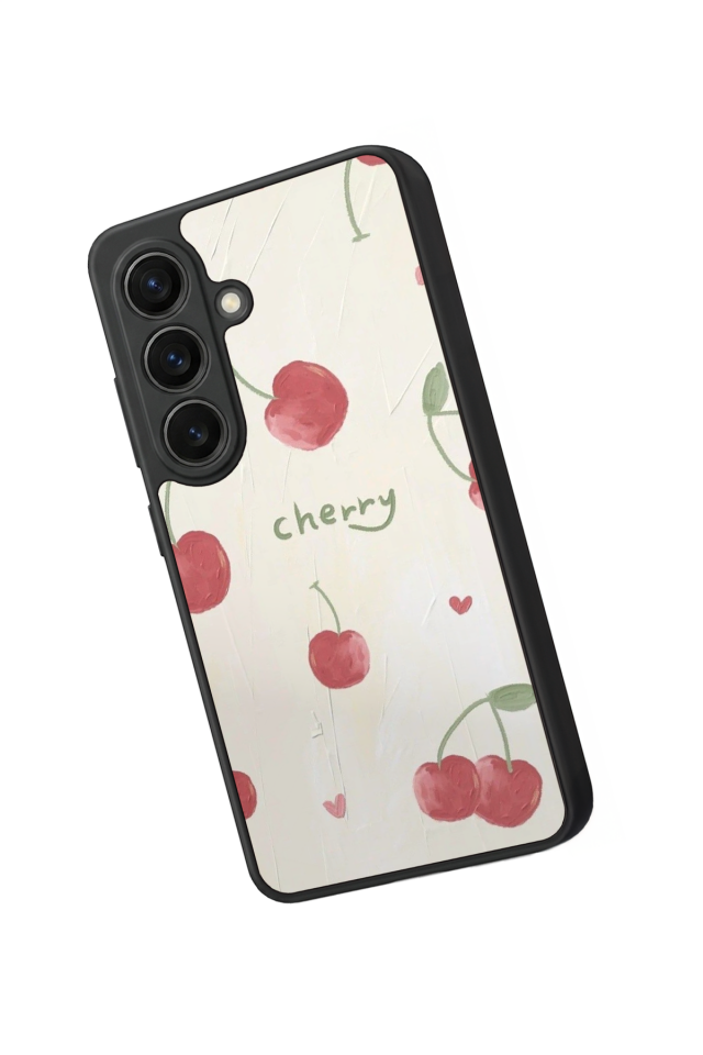 Samsung Galaxy S26 Uyumlu Kiraz Tasarımlı Glossy Premium Kılıf