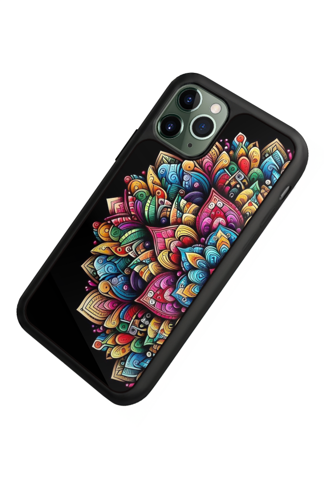 iPhone 11 Pro Max Uyumlu Mandala Tasarımlı Glossy Premium Kılıf