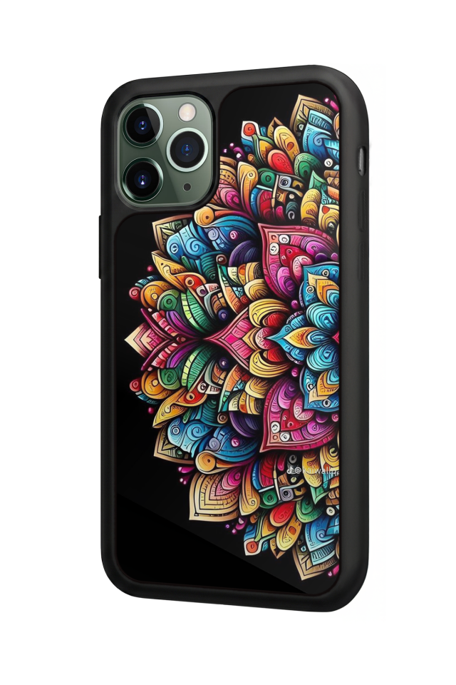 iPhone 11 Pro Max Uyumlu Mandala Tasarımlı Glossy Premium Kılıf