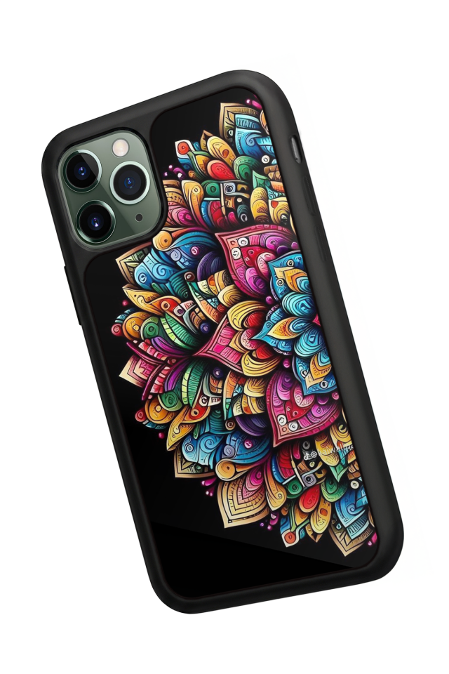 iPhone 11 Pro Max Uyumlu Mandala Tasarımlı Glossy Premium Kılıf