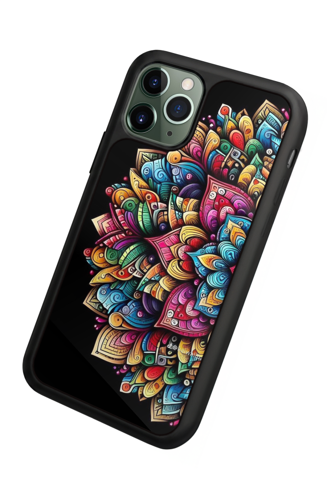 iPhone 11 Pro Max Uyumlu Mandala Tasarımlı Glossy Premium Kılıf