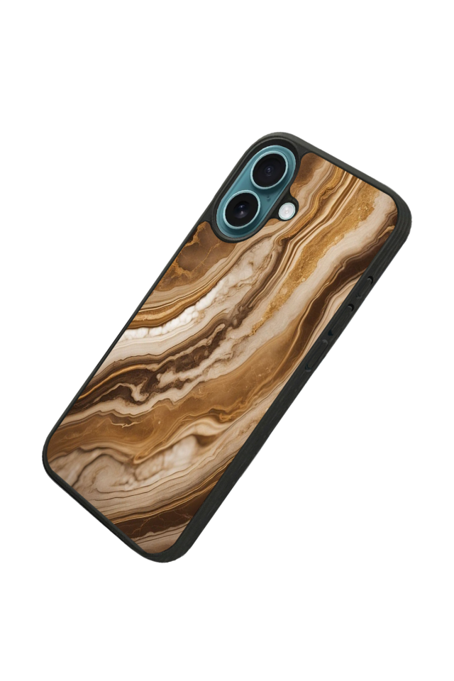 iPhone 16 Uyumlu Mermer Marble Tasarımlı Glossy Premium Kılıf