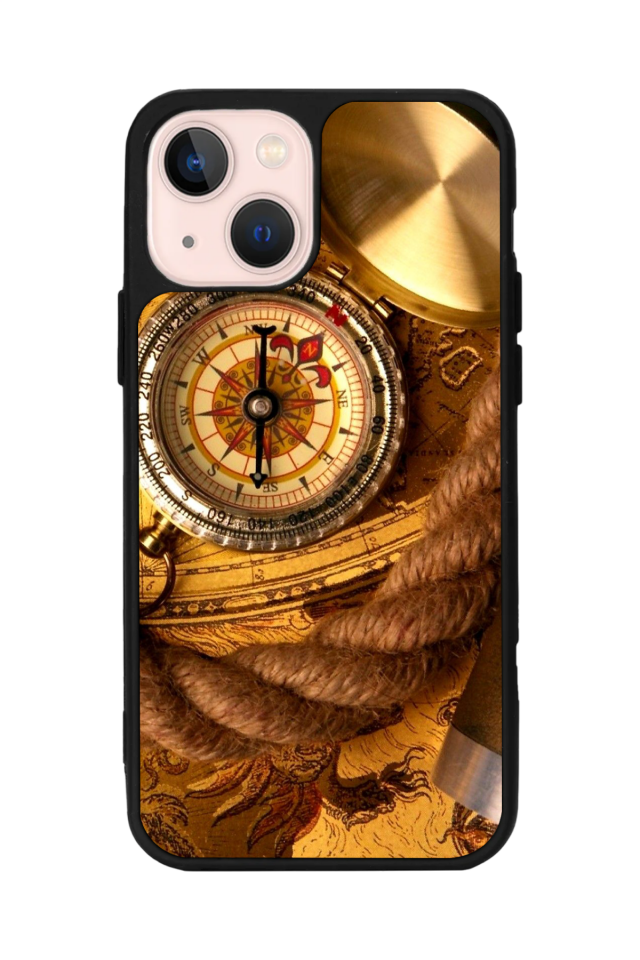 iPhone 15 Uyumlu Pusula Tasarımlı Glossy Premium Kılıf