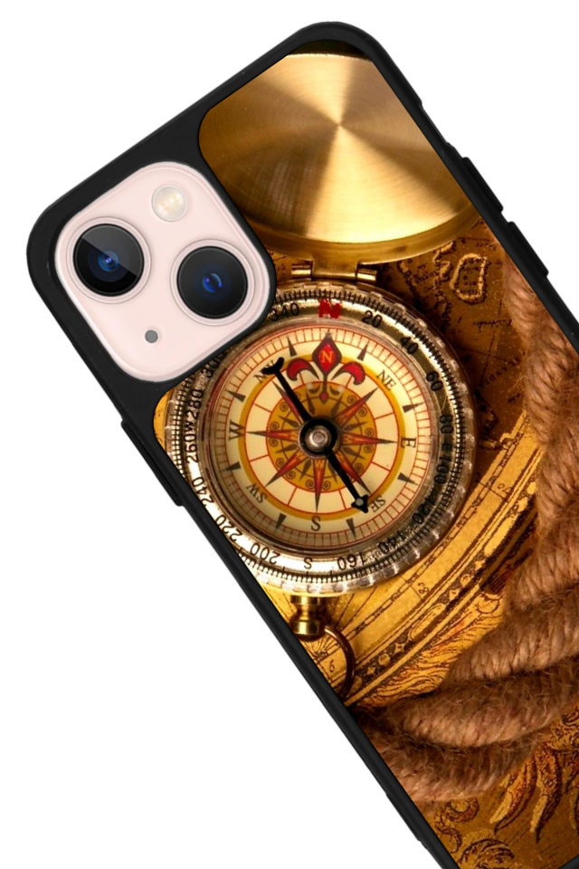 iPhone 15 Uyumlu Pusula Tasarımlı Glossy Premium Kılıf
