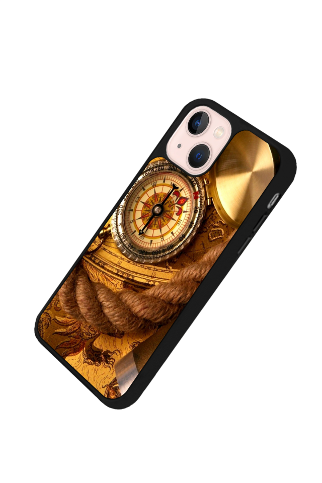 iPhone 15 Uyumlu Pusula Tasarımlı Glossy Premium Kılıf