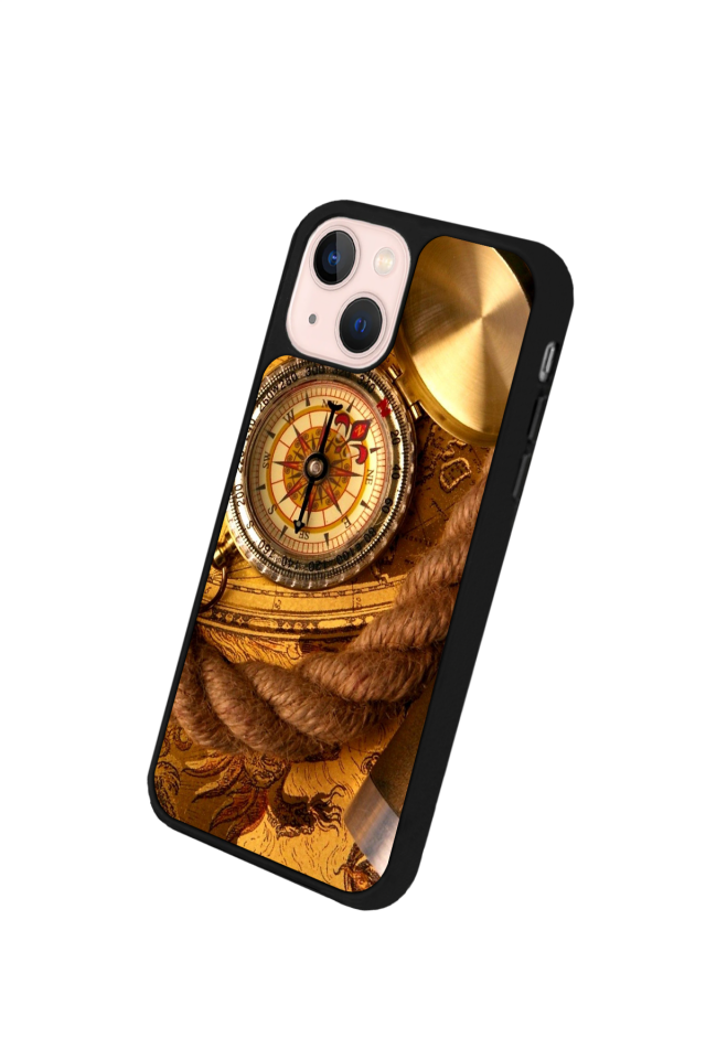iPhone 15 Uyumlu Pusula Tasarımlı Glossy Premium Kılıf
