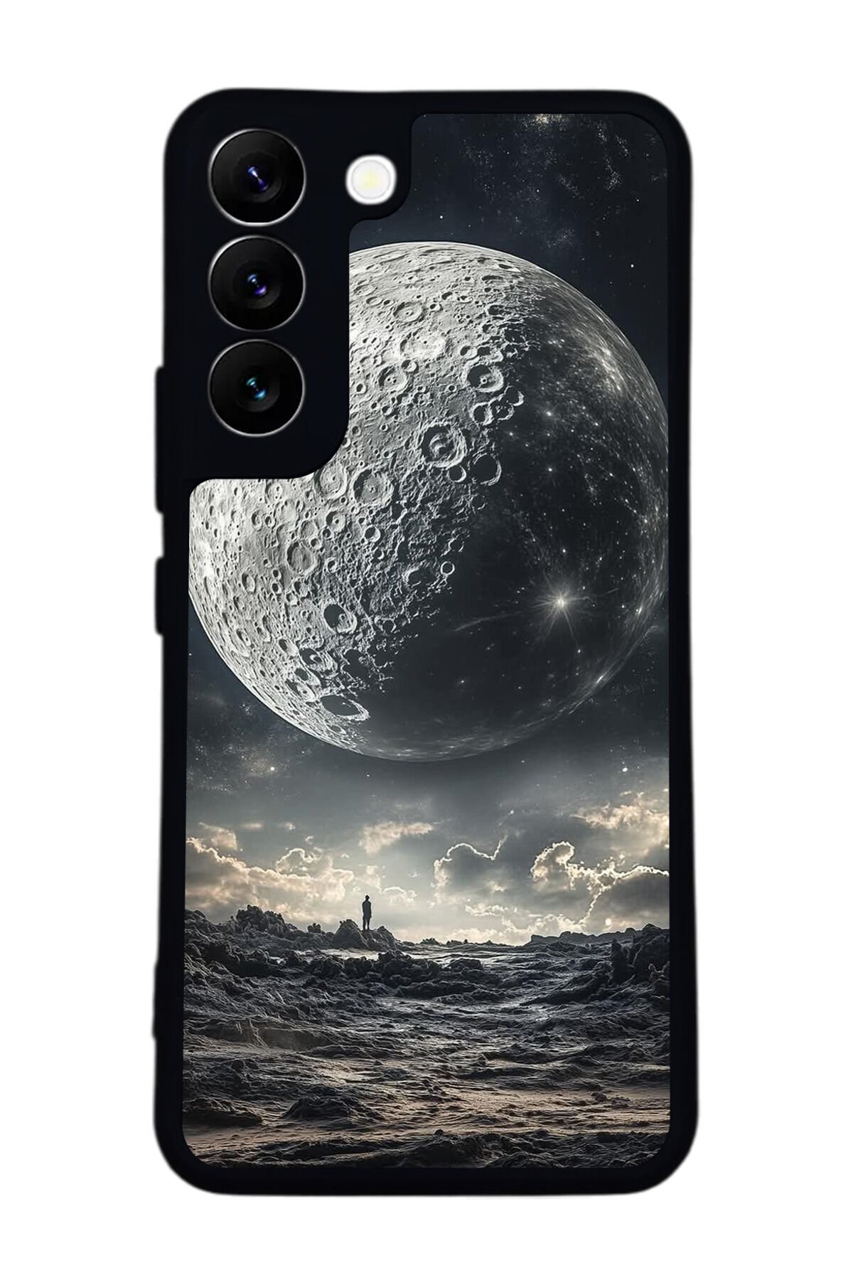 Samsung Galaxy S22 Uyumlu Ay Tasarımlı Glossy Premium Kılıf