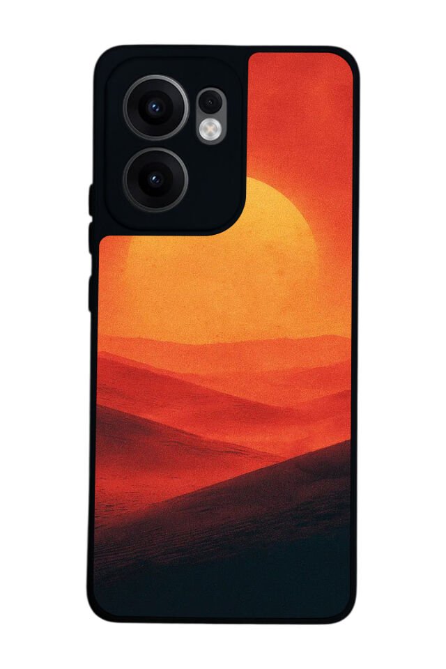 Oppo Reno 13F Uyumlu Güneş Tasarımlı Glossy Premium Kılıf