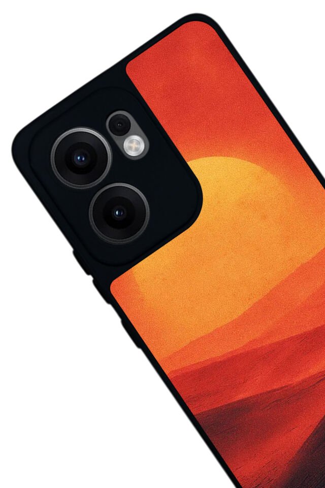 Oppo Reno 13F Uyumlu Güneş Tasarımlı Glossy Premium Kılıf