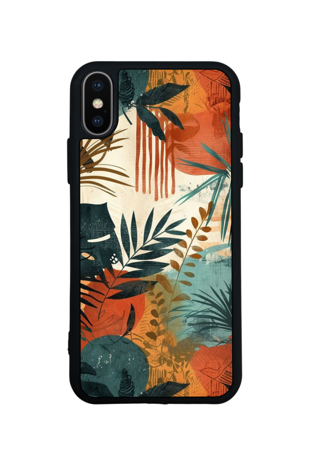 iPhone X/ XS Uyumlu Botanik Tasarımlı Glossy Premium Kılıf