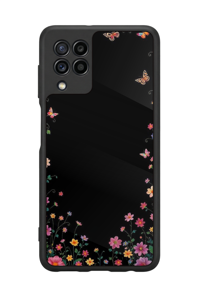 Samsung Galaxy M22 Uyumlu Floral Tasarımlı Glossy Premium Kılıf