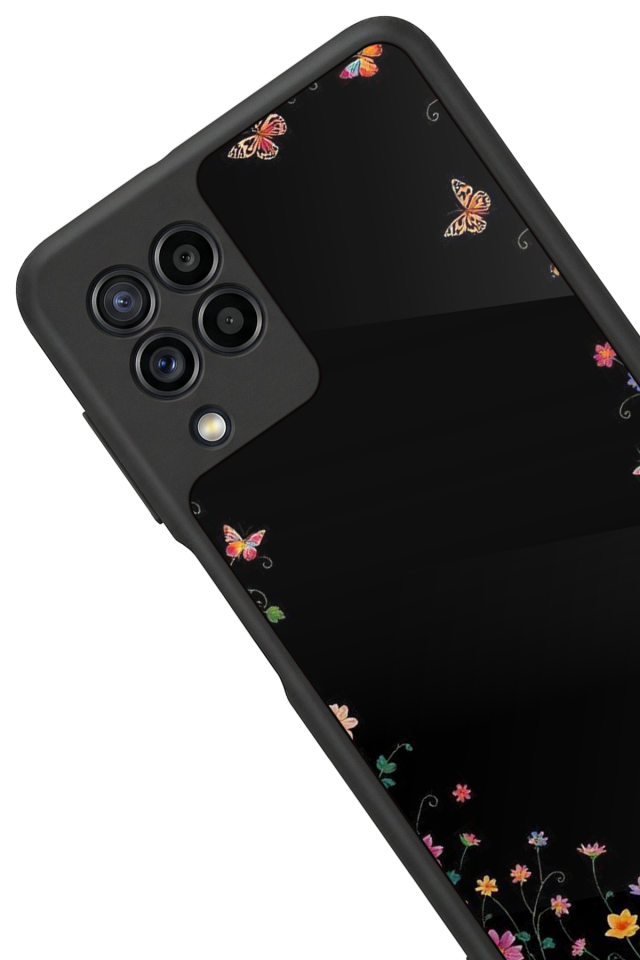 Samsung Galaxy M22 Uyumlu Floral Tasarımlı Glossy Premium Kılıf