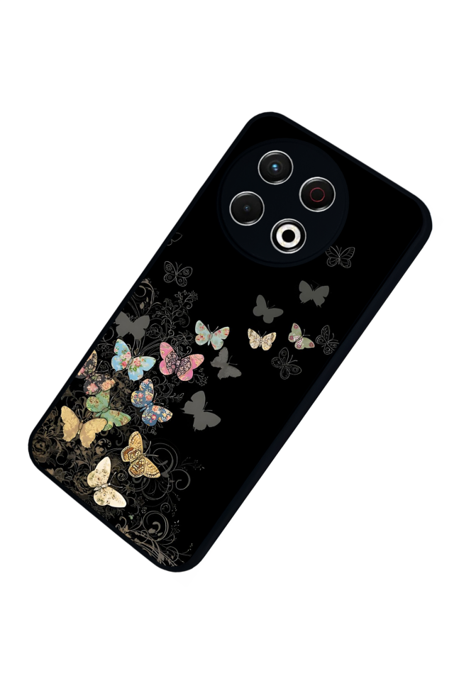 Tecno Spark 30 Pro Uyumlu Kelebek Tasarımlı Glossy Premium Kılıf