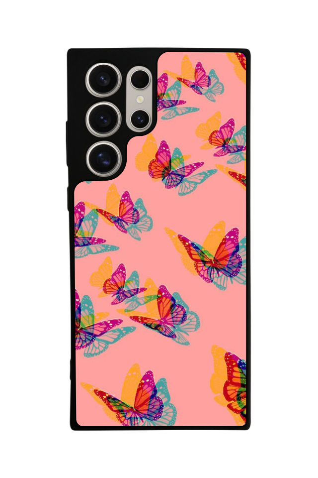 Samsung Galaxy S23 Ultra Uyumlu Kelebek Tasarımlı Glossy Premium Kılıf