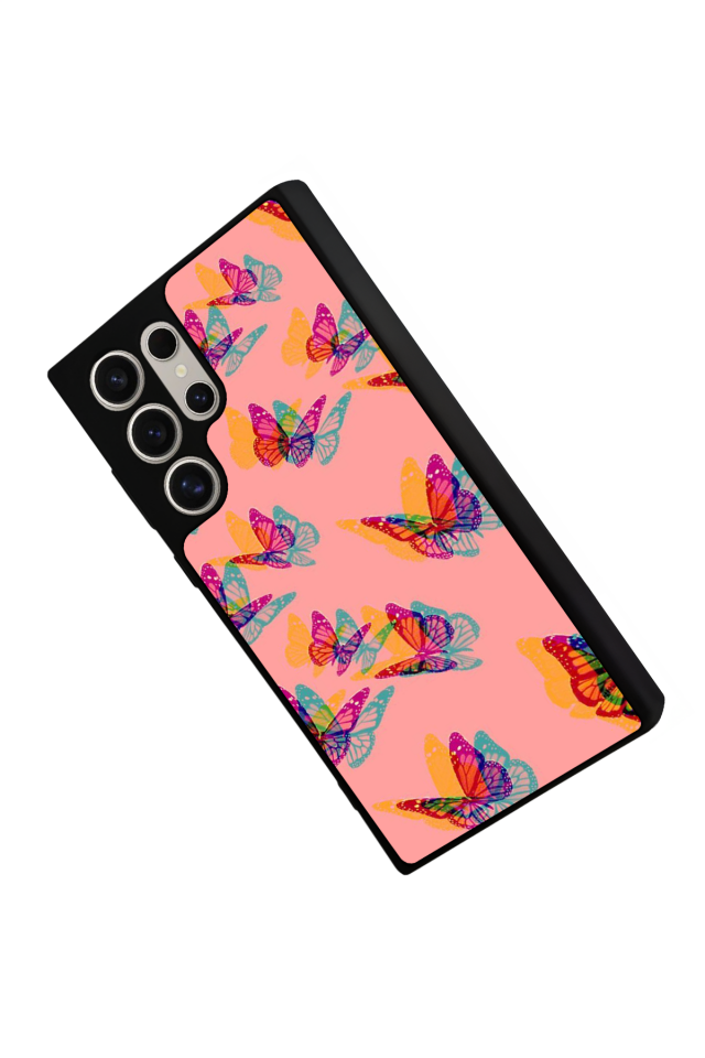 Samsung Galaxy S23 Ultra Uyumlu Kelebek Tasarımlı Glossy Premium Kılıf
