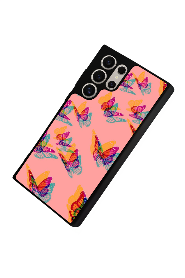 Samsung Galaxy S23 Ultra Uyumlu Kelebek Tasarımlı Glossy Premium Kılıf