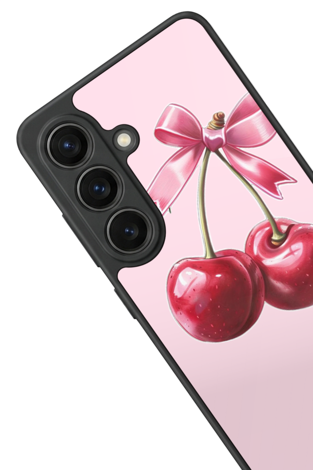 Samsung Galaxy S26 Uyumlu Kiraz Tasarımlı Glossy Premium Kılıf