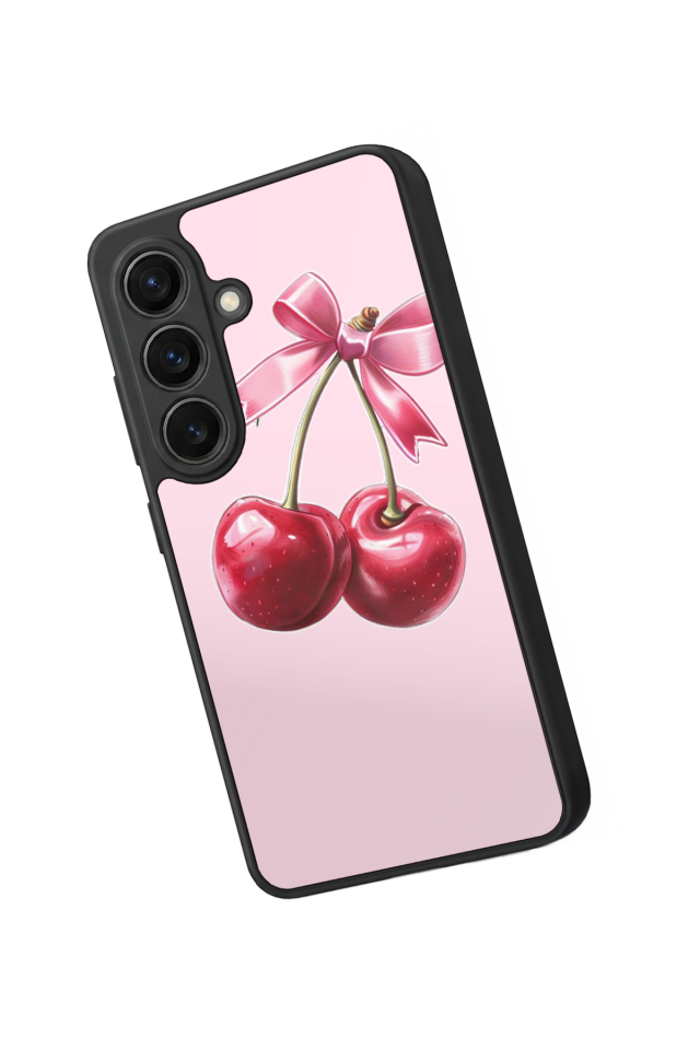 Samsung Galaxy S26 Uyumlu Kiraz Tasarımlı Glossy Premium Kılıf