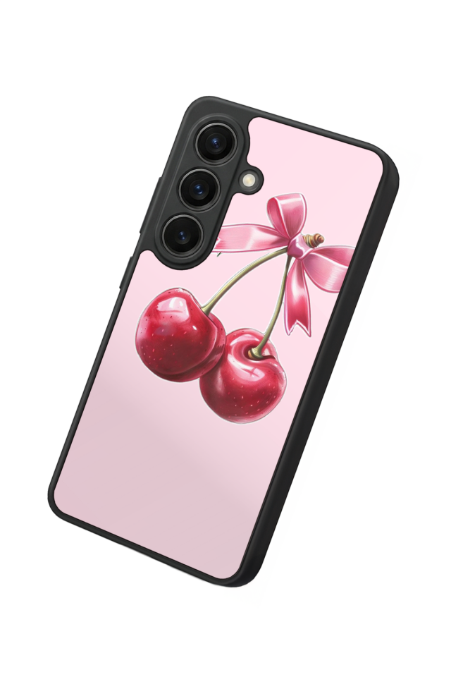 Samsung Galaxy S26 Uyumlu Kiraz Tasarımlı Glossy Premium Kılıf