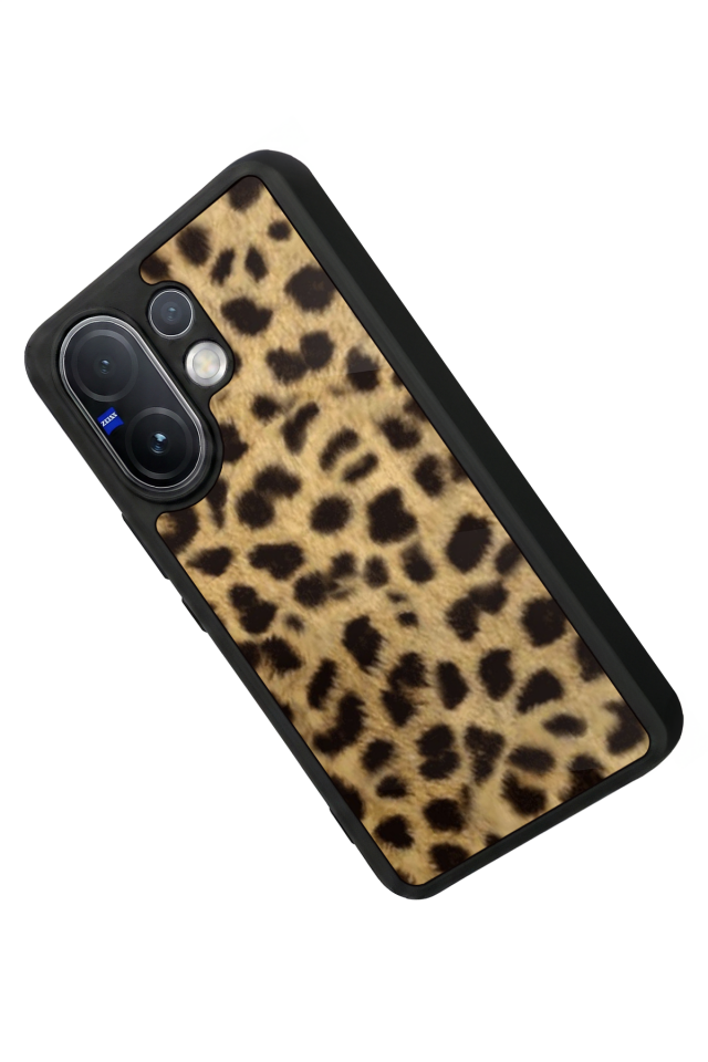 Vivo V60 Uyumlu Leopar Tasarımlı Glossy Premium Kılıf