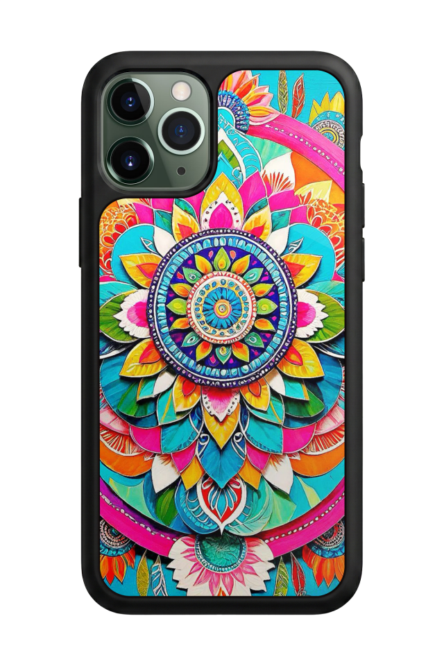 iPhone 11 Pro Max Uyumlu Mandala Tasarımlı Glossy Premium Kılıf