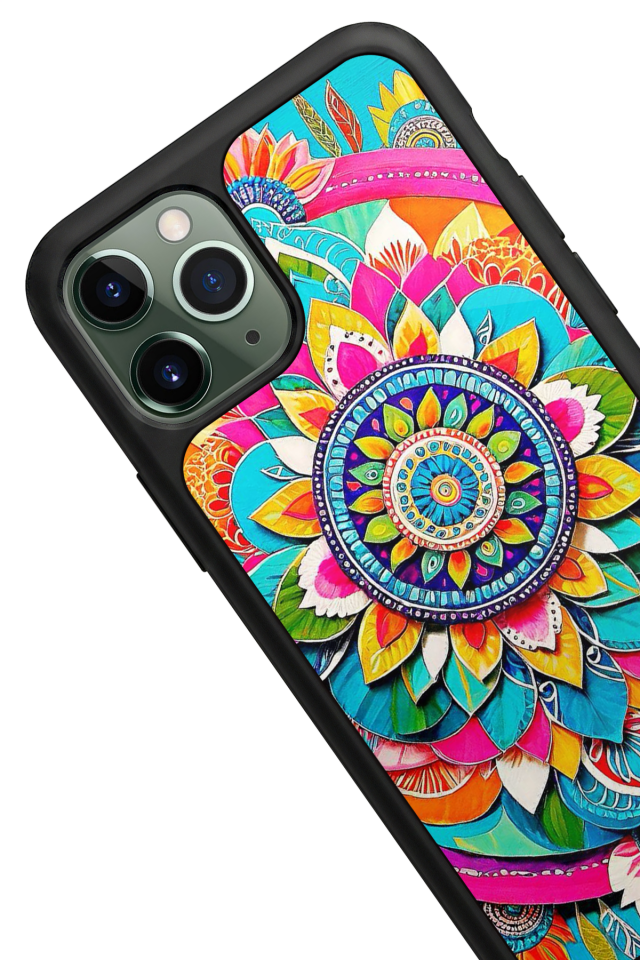 iPhone 11 Pro Max Uyumlu Mandala Tasarımlı Glossy Premium Kılıf