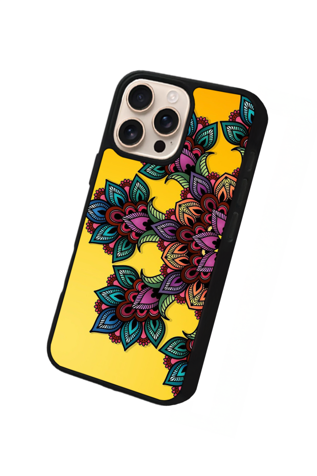 iPhone 14 Pro Uyumlu Mandala Tasarımlı Glossy Premium Kılıf