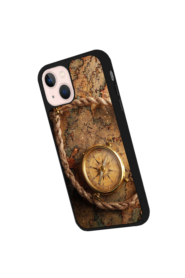iPhone 15 Uyumlu Pusula Tasarımlı Glossy Premium Kılıf