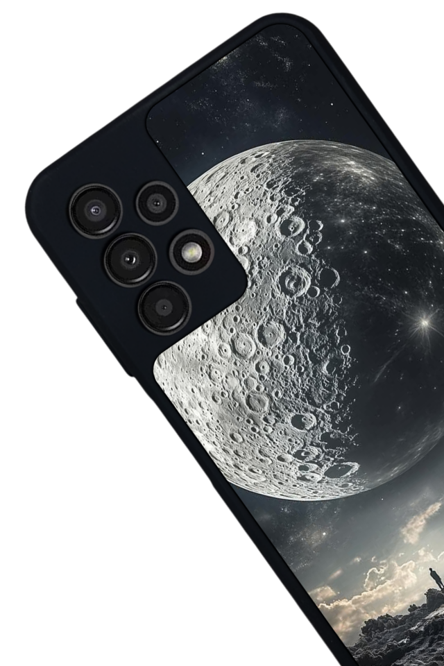 Samsung Galaxy A13 Uyumlu Ay Tasarımlı Glossy Premium Kılıf