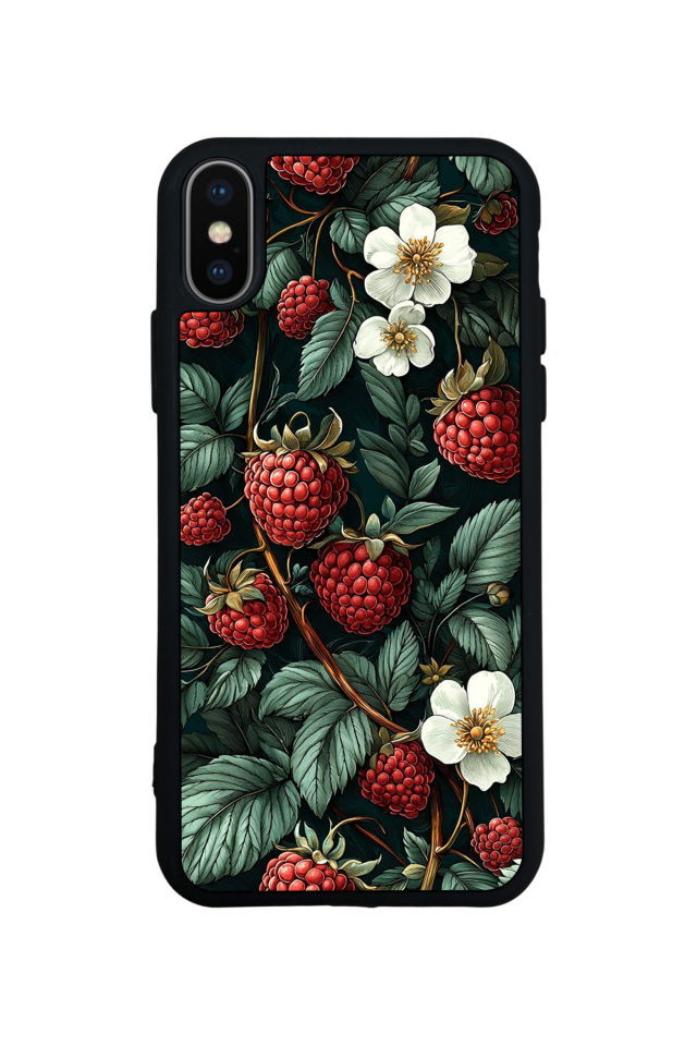 iPhone X/ XS Uyumlu Botanik Tasarımlı Glossy Premium Kılıf