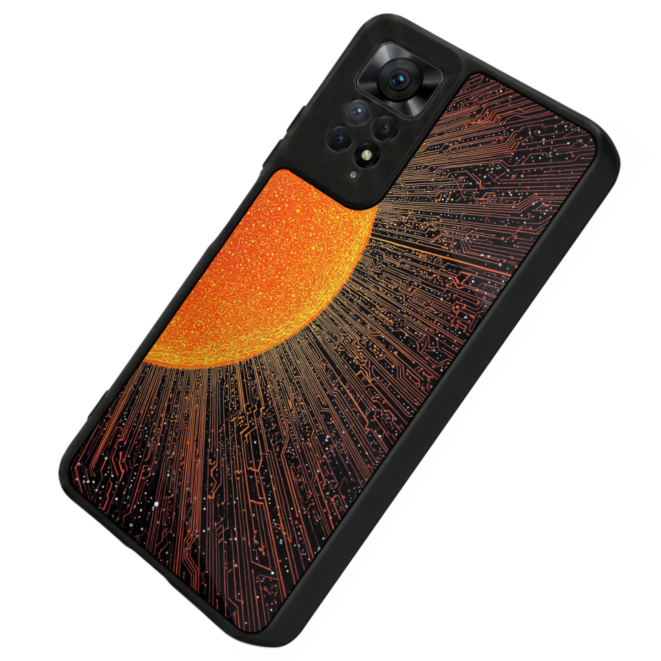 Xiaomi Redmi Note 12 Pro Uyumlu Güneş Tasarımlı Glossy Premium Kılıf