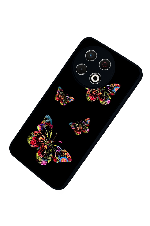 Tecno Spark 30 Pro Uyumlu Kelebek Tasarımlı Glossy Premium Kılıf