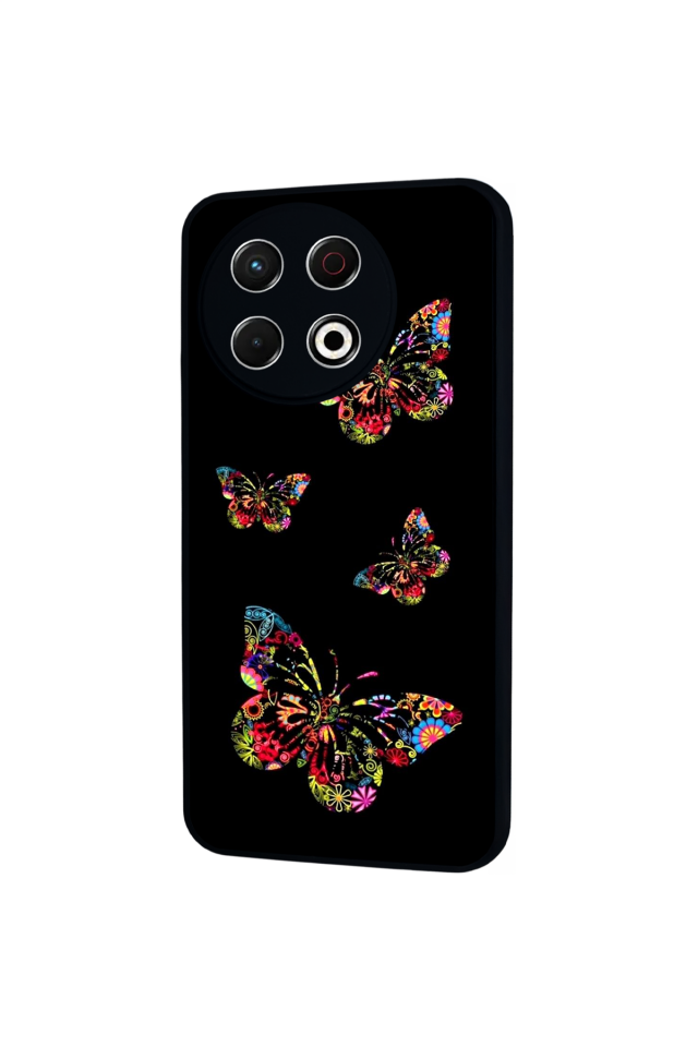Tecno Spark 30 Pro Uyumlu Kelebek Tasarımlı Glossy Premium Kılıf