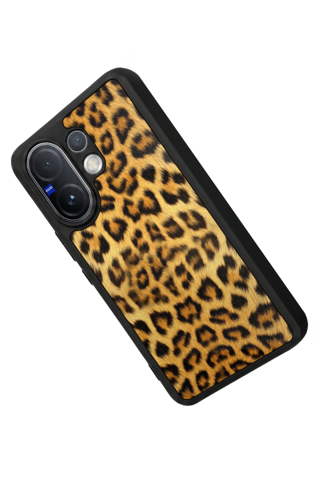 Vivo V60 Uyumlu Leopar Tasarımlı Glossy Premium Kılıf