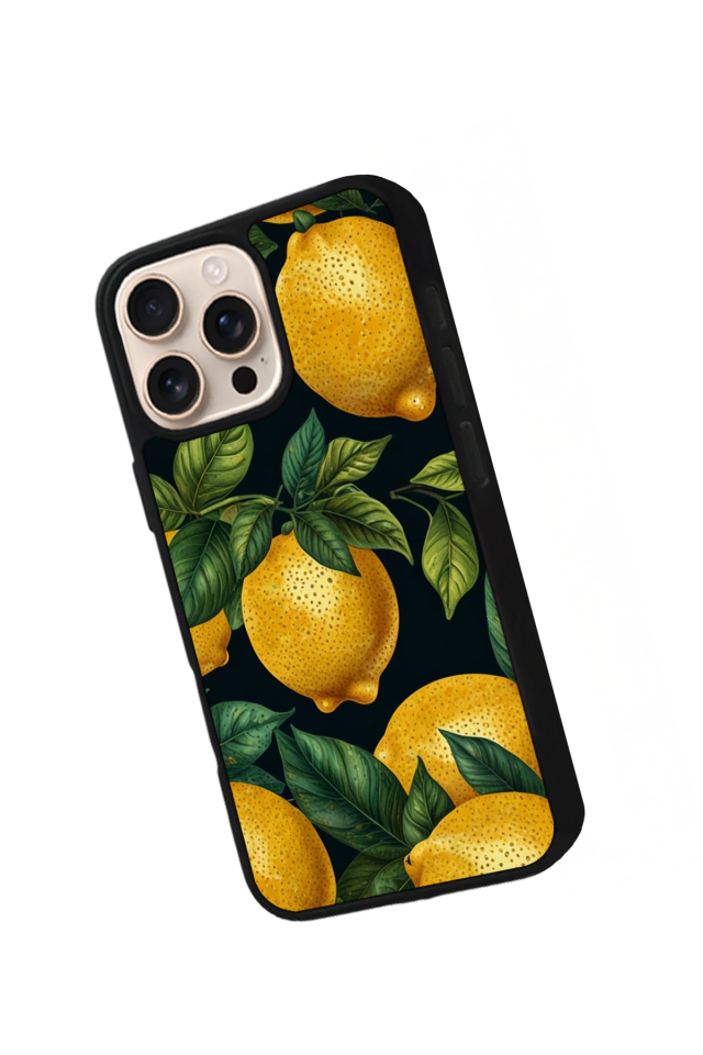 iPhone 15 Pro Uyumlu Limon Tasarımlı Glossy Premium Kılıf