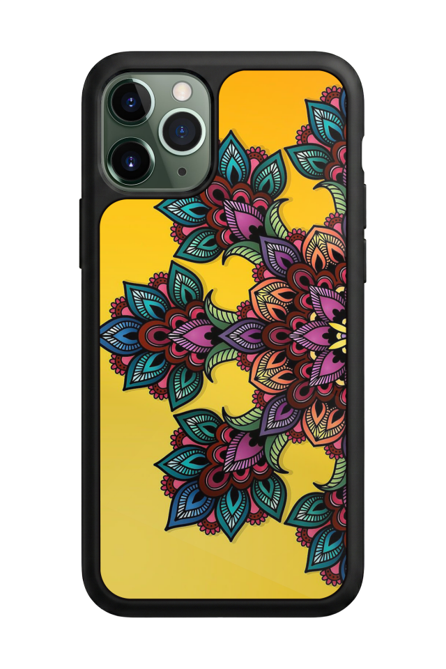 iPhone 11 Pro Max Uyumlu Mandala Tasarımlı Glossy Premium Kılıf