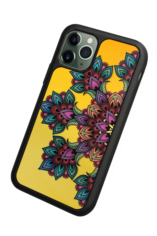 iPhone 11 Pro Max Uyumlu Mandala Tasarımlı Glossy Premium Kılıf