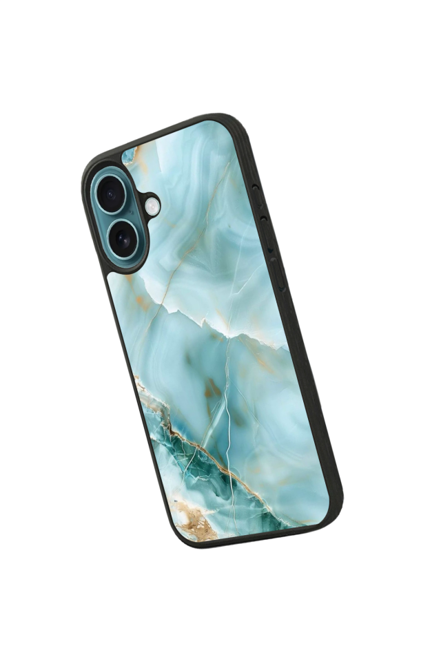 iPhone 16 Uyumlu Mermer Marble Tasarımlı Glossy Premium Kılıf