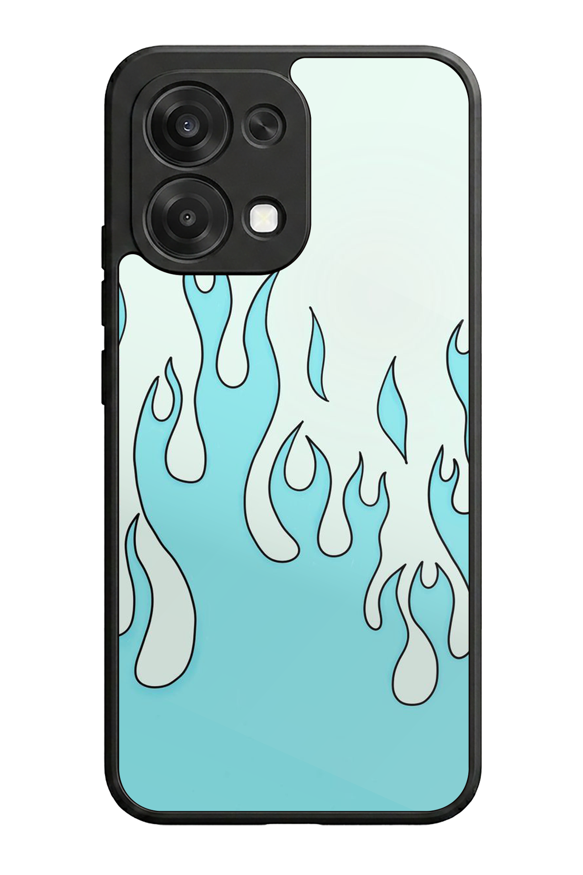 Oppo A6 Pro Uyumlu Retro Flame Patterns Tasarımlı Glossy Premium Kılıf