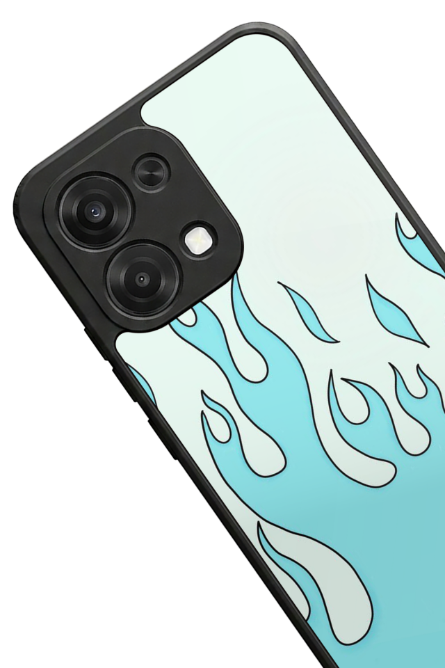 Oppo A6 Pro Uyumlu Retro Flame Patterns Tasarımlı Glossy Premium Kılıf