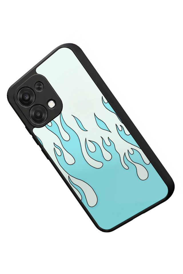 Oppo A6 Pro Uyumlu Retro Flame Patterns Tasarımlı Glossy Premium Kılıf