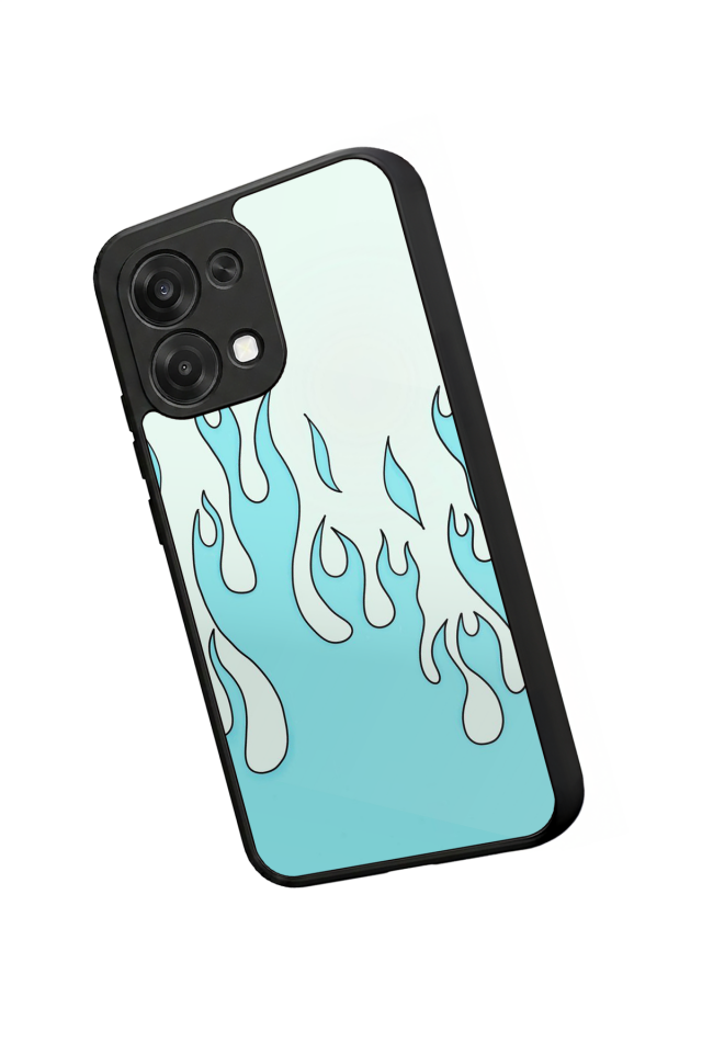 Oppo A6 Pro Uyumlu Retro Flame Patterns Tasarımlı Glossy Premium Kılıf